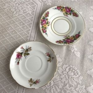 Rose Pattern Saucers Made in Japan